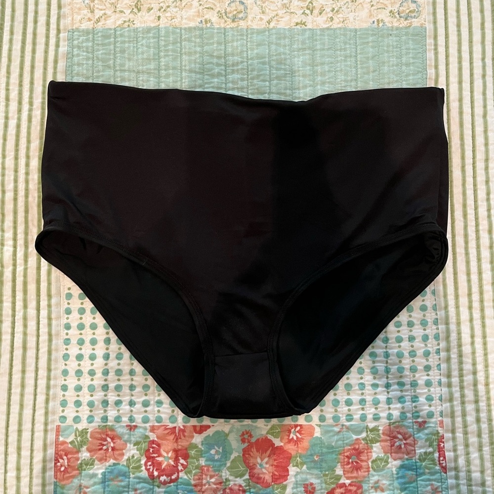 NWT Madewell Second Wave Retro High-Waisted Black Bikini Bottom, L